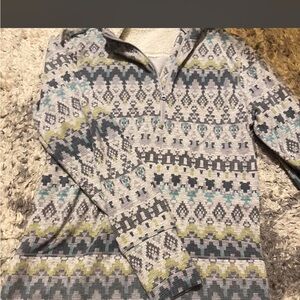 Womens Patterned Sweater - Gray and Green